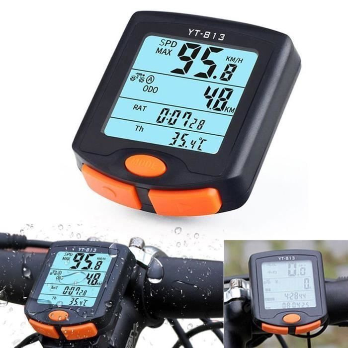 Wireless bike computer - SYT146 - Large multifunction display - Overspeed alerts