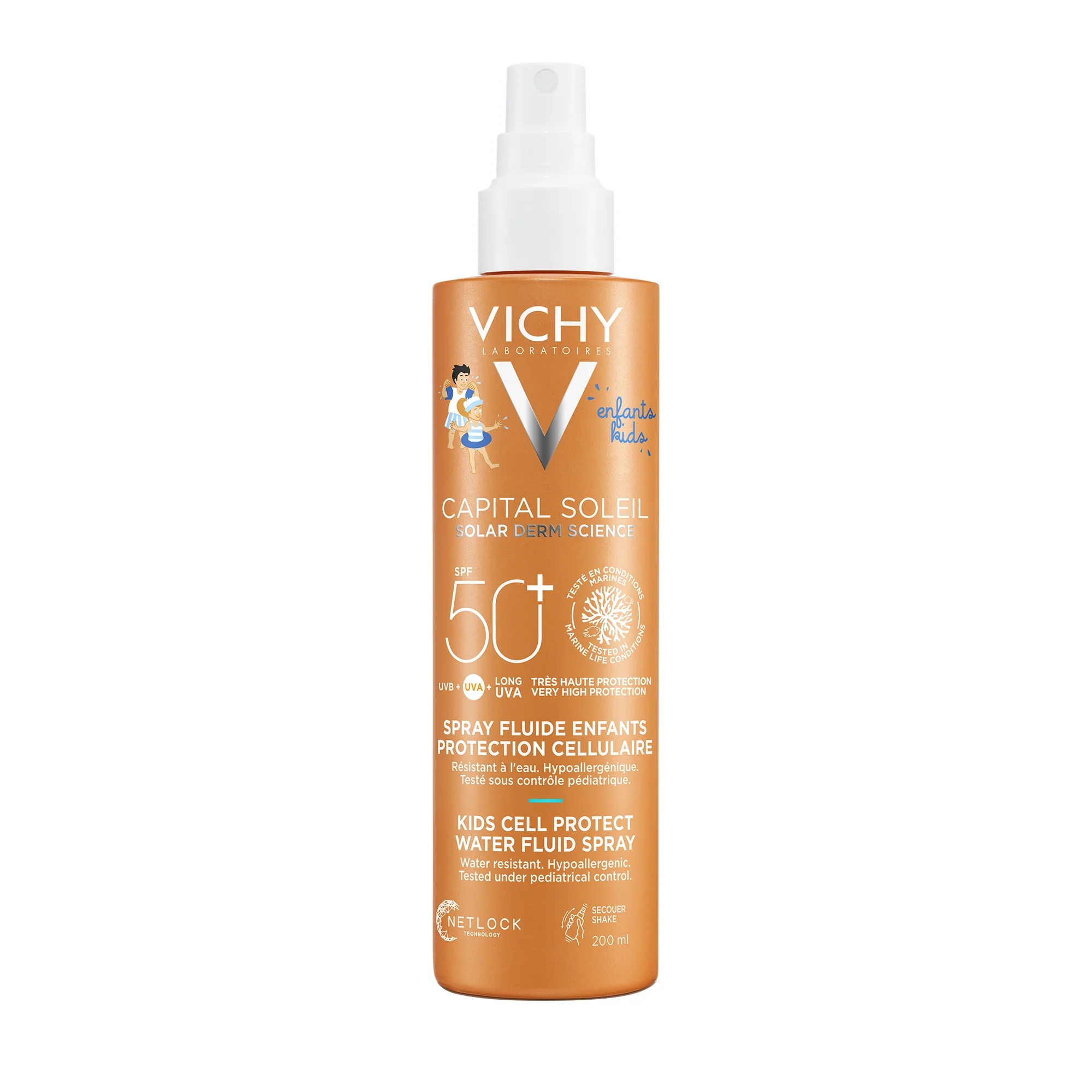 VICHY Capital Soleil Spray Kid Protector solar resistente al agua 50+ para niños 200 ml