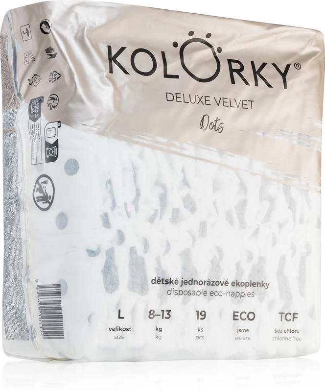 Jednorazové eko plienky Kolorky Deluxe Velvet Dots