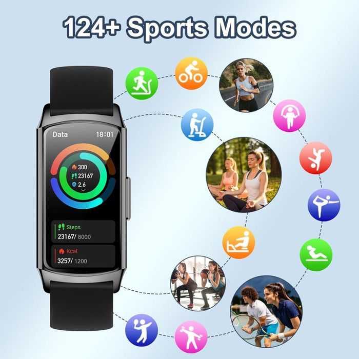 Smartwatch, Sports Fitness Tracker, Bluetooth Calling, AMOLED Screen, 10-Day Battery Life, 240mAh Battery, Black Rectangular Alloy Case, 1.58