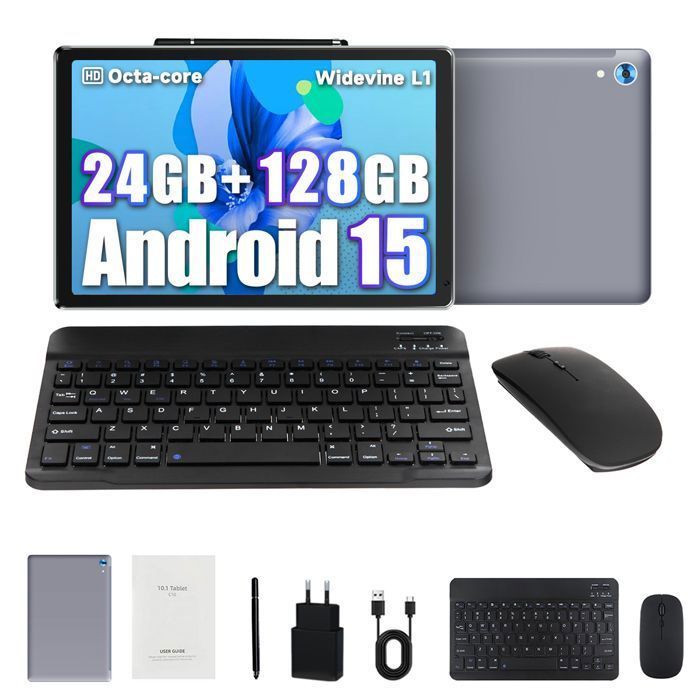 Tablette tactile - KOTSREN - 10.1'' - Android 15 - 24 Go RAM - 128 Go ROM