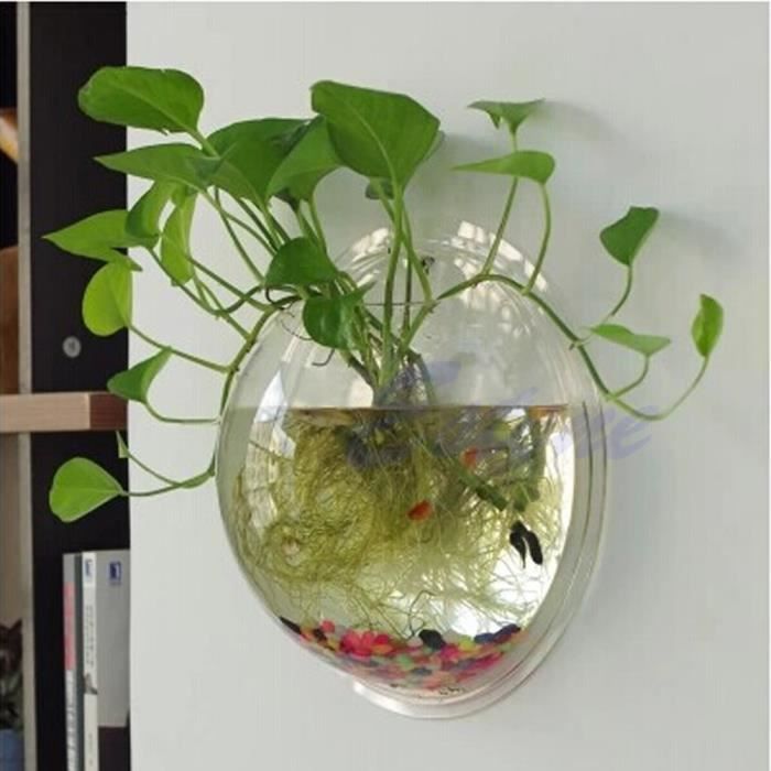 Aquarium,Pot mural suspendu à bulles pour Aquarium, bol pour Aquarium, décoration de la maison - Type WHITE-M