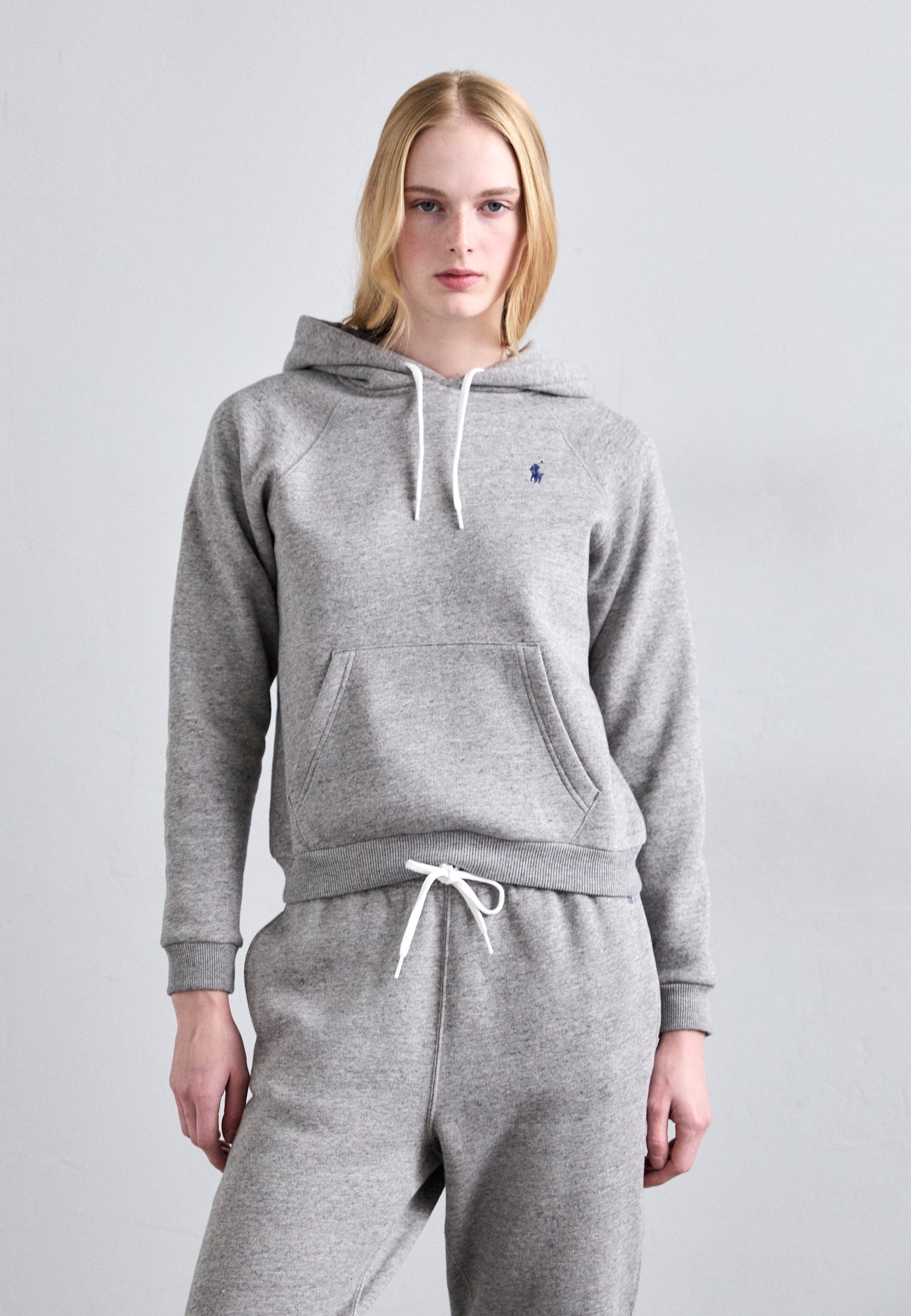 Polo Ralph Lauren SHRUNKEN FIT HOODIE - Sweatshirt - donker vintage gemêleerd