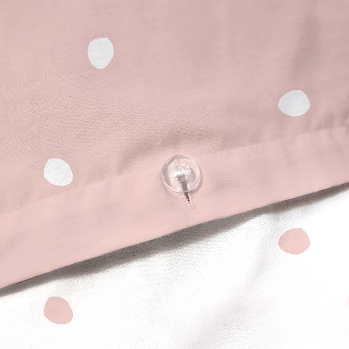 Conjunto de cama infantil estampado, 100% algodão - FOSCO E ROSA - BOLINHAS ROSAS - Rosa - 140x200+65x65cm
