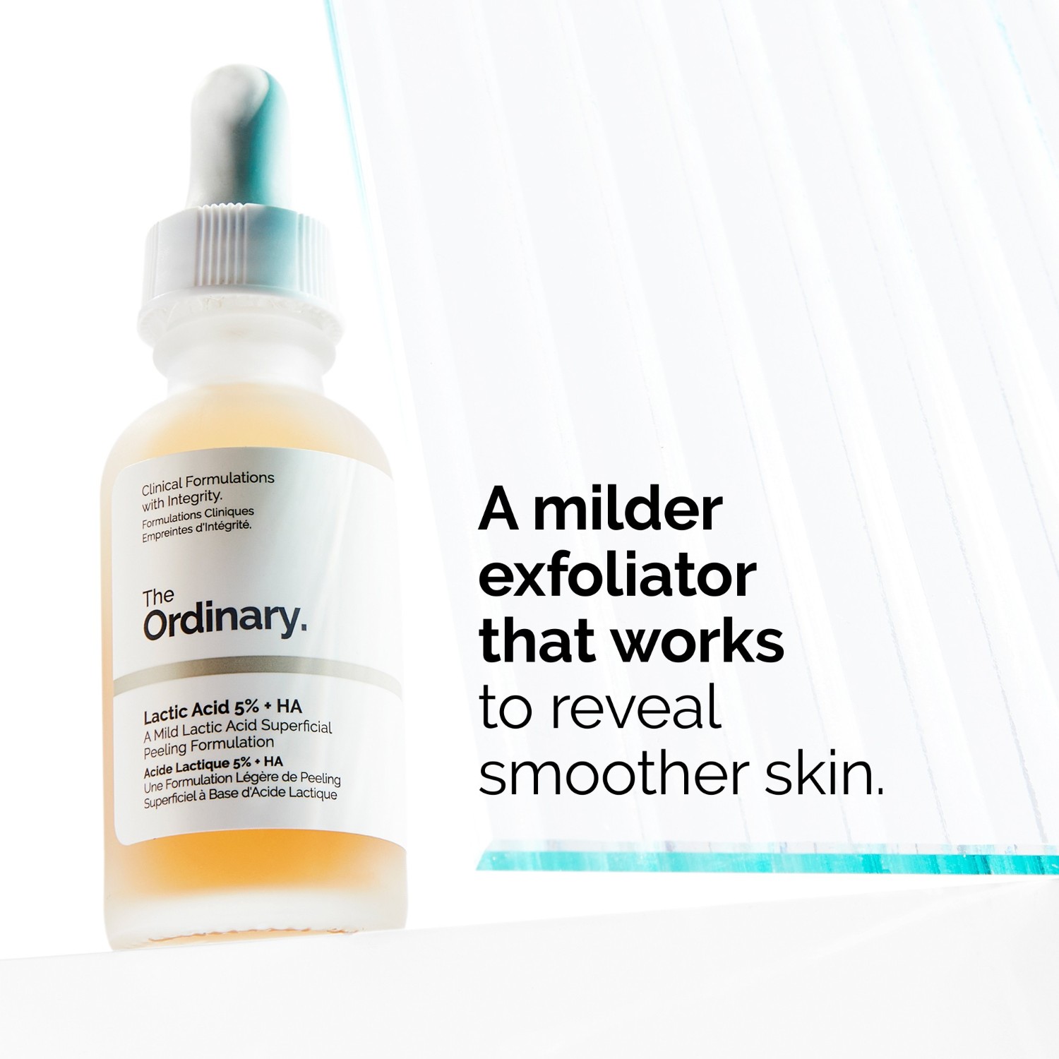 Esfoliante facial The Ordinary para uma tez uniforme, 5% de ácido lático + 2% de ácido hialurônico – 30 ml