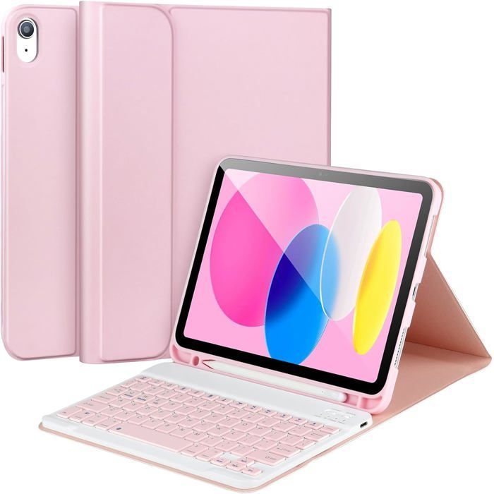Franse hoes met toetsenbord voor iPad 11/10e generatie (A16 2025 11-inch/10e generatie 2022 10,9-inch) - roze