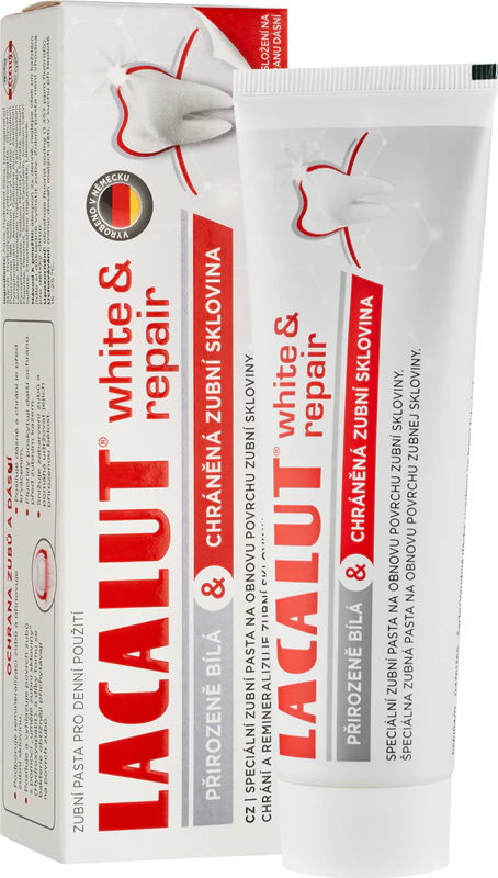 Creme dental Lacalut White & Repair para restauração do esmalte dentário
