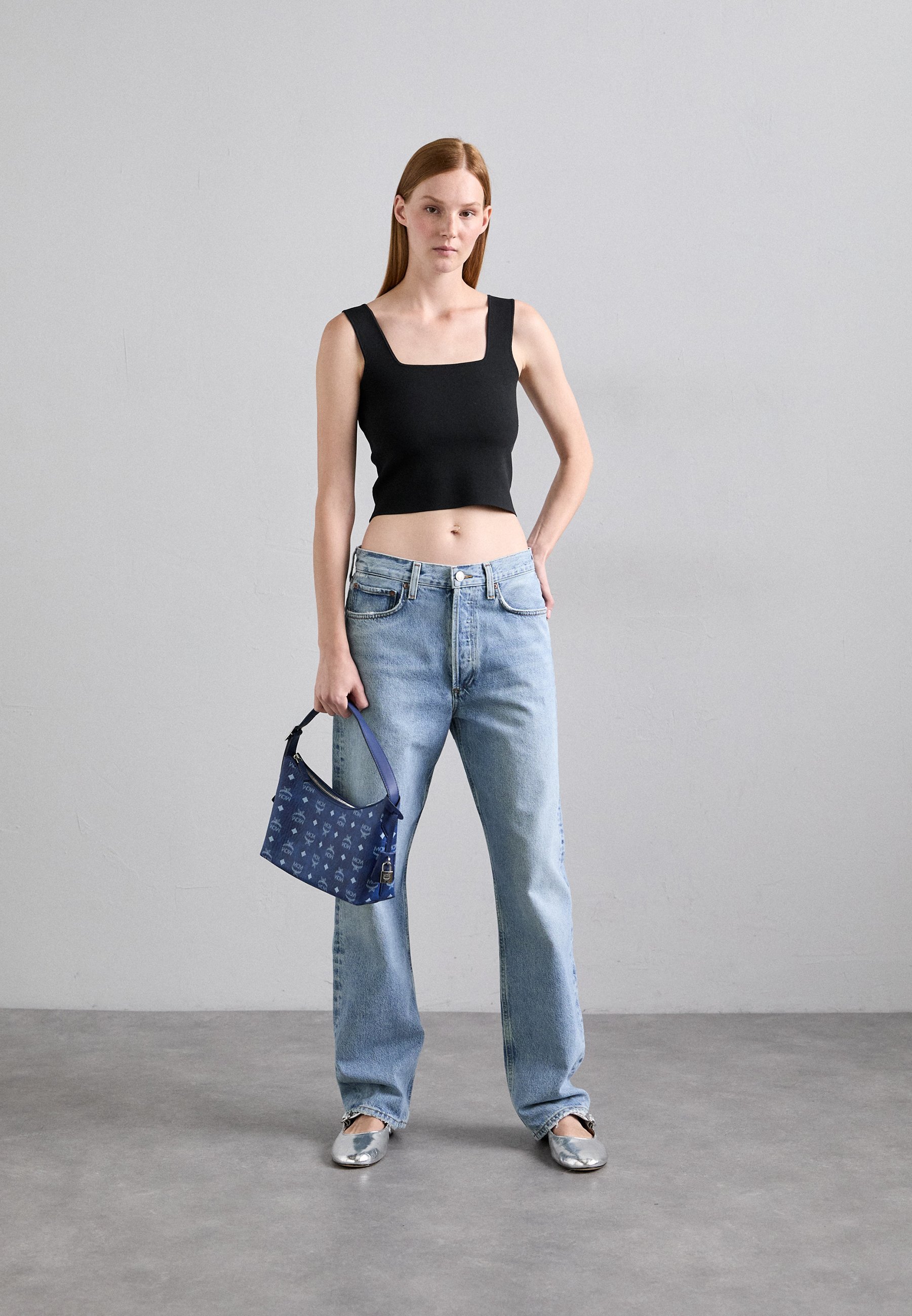 MCM AREN - Handtas - blauwe Visetos