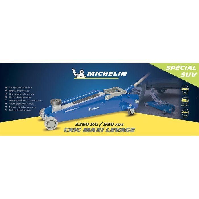Gato hidráulico de carretilla para SUV de 2,25 T - MICHELIN - rango de elevación de 150 mm a 530 mm
