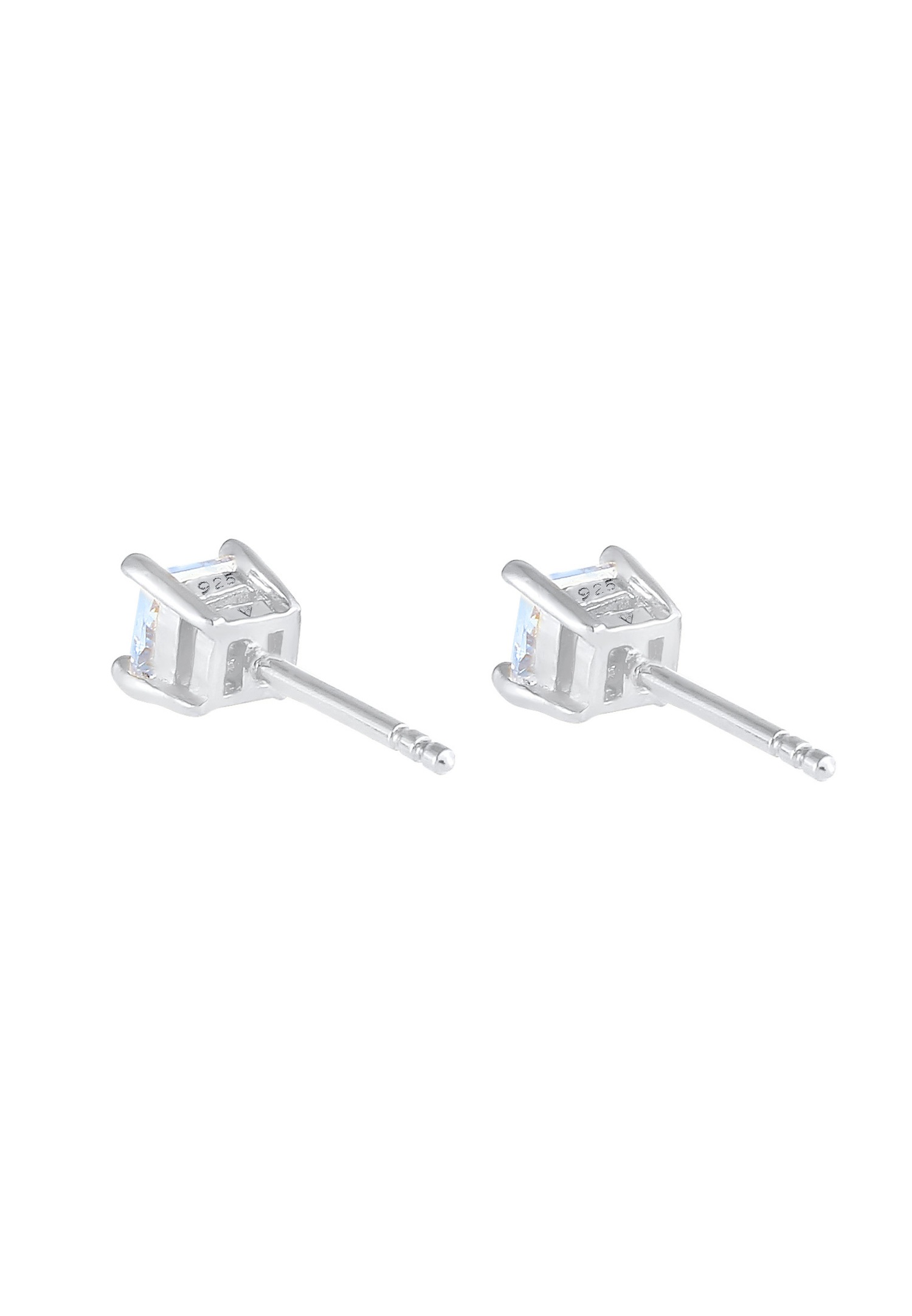 KUZZOI Hommes clous d'oreilles carrés Basic avec zircon en argent sterling 925
