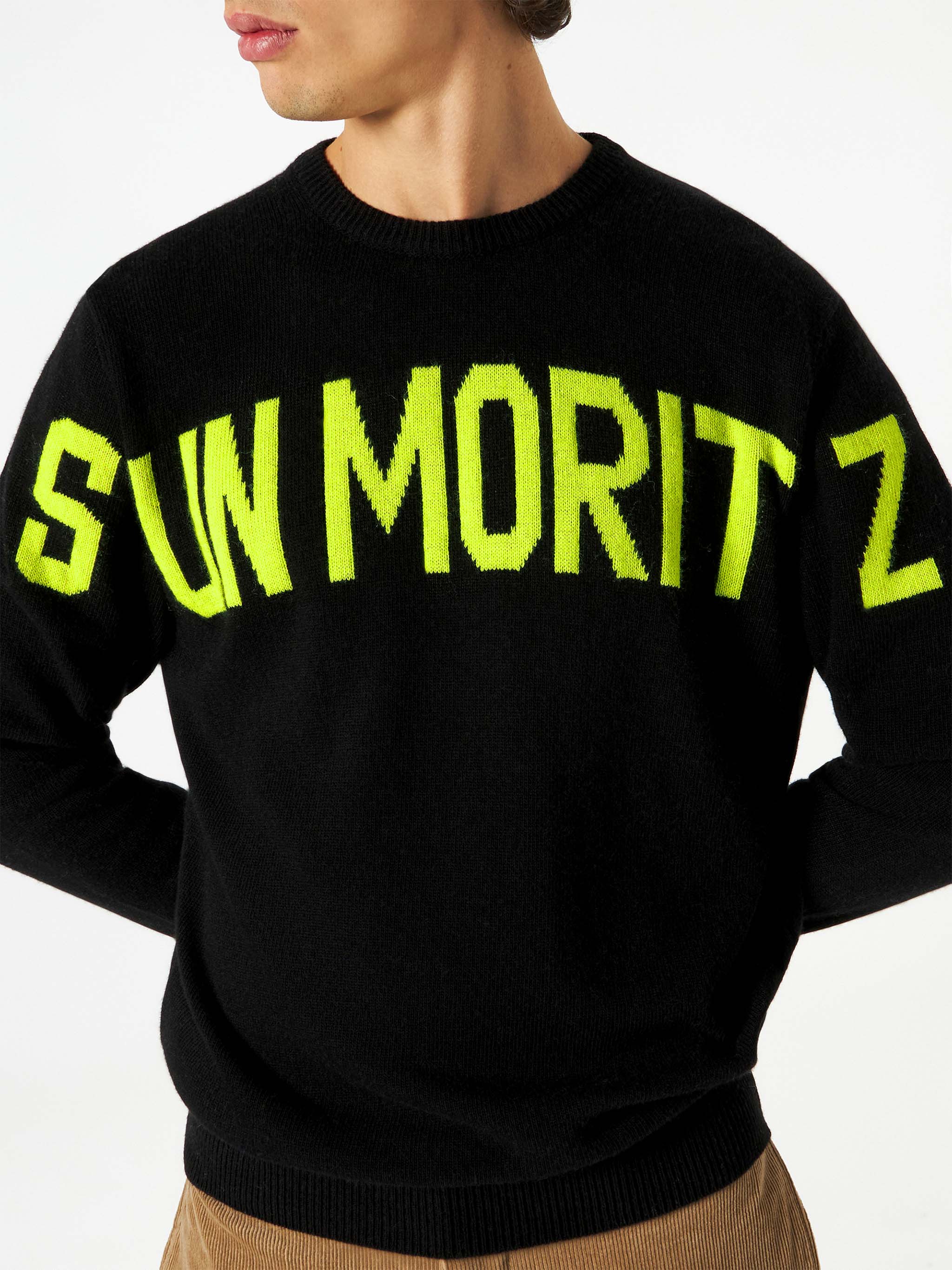 Schwarzer Jacquard-Pullover von Sun Moritz für Herren