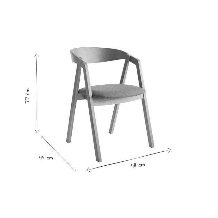 Miliboo - LOVA Stackable Scandinavian Chairs in Light Oak Wood and Off-White Bouclé Wool-Effect Fabric (Set of 2)
