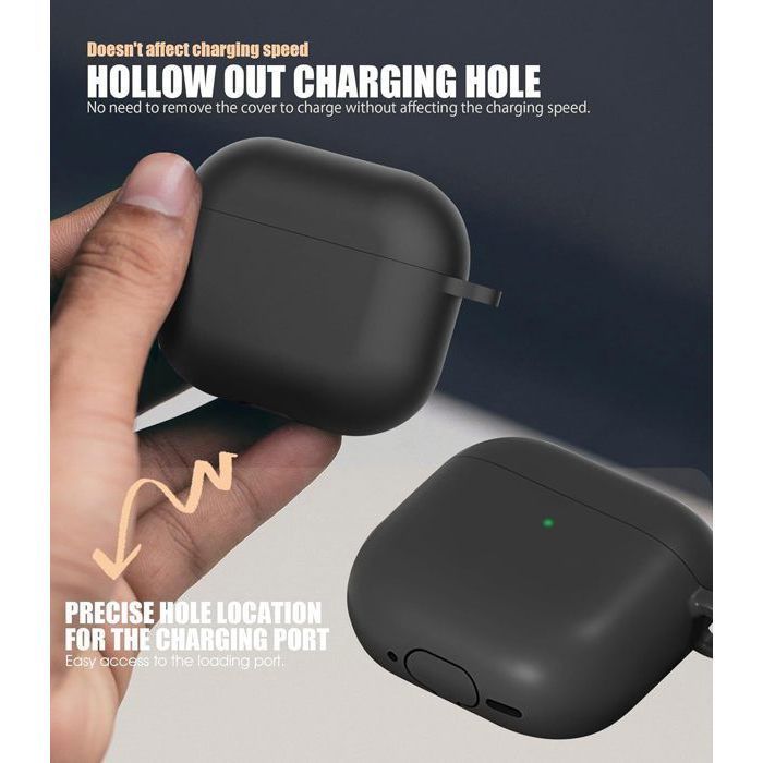 Funda compatible con AirPods de 4.ª generación con kit de limpieza, funda protectora de silicona para AirPods 4 (2024)