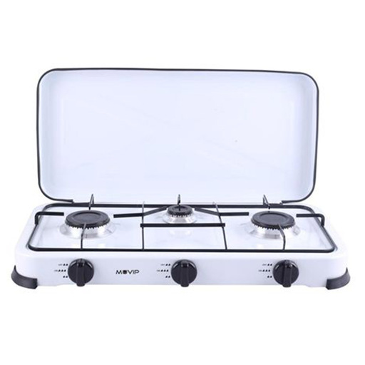 Cuisinière à gaz blanche Muvip à 3 brûleurs