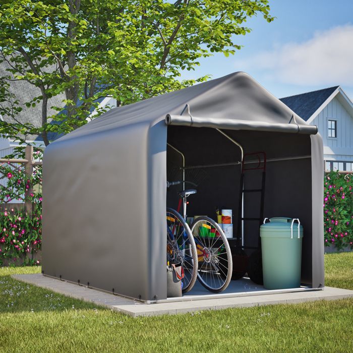 Garaje para bicicletas de 160 x 220 x 165 cm con puerta enrollable y ventilación EVRYAE
