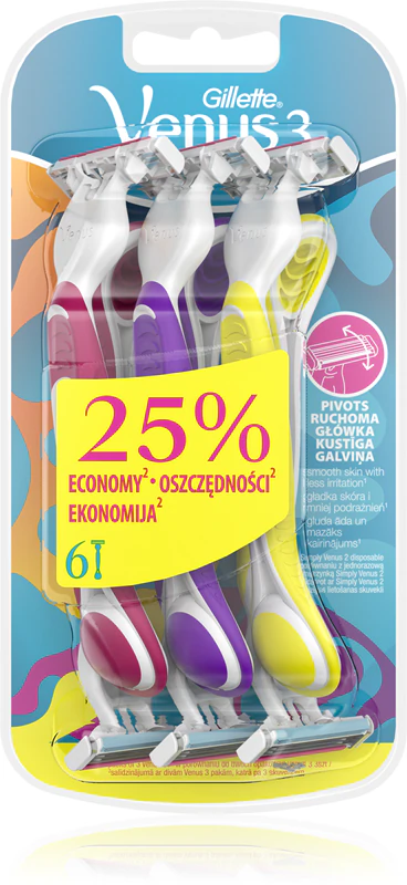 Aparelhos de barbear descartáveis Gillette Venus 3 Plus