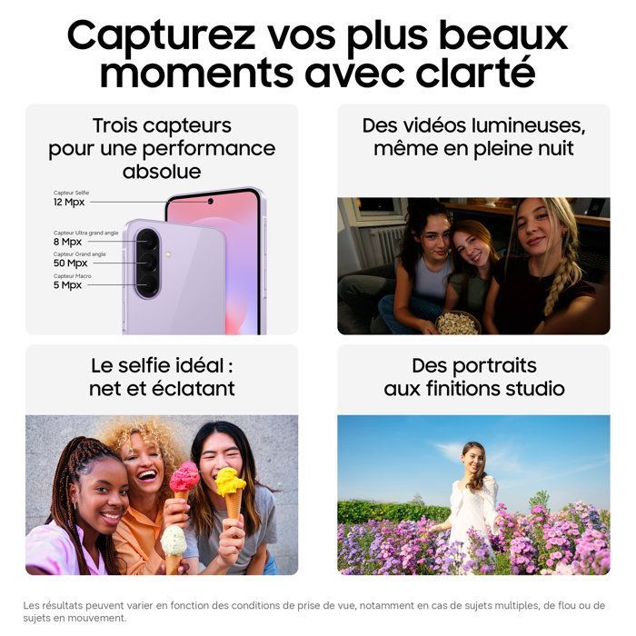 Smartphone SAMSUNG Galaxy A37 5G AI 256GB Lavanda - Versione francese