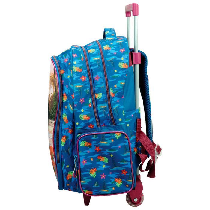 Mochila escolar grande con ruedas, modelo Vaiana Disney, 46 cm.