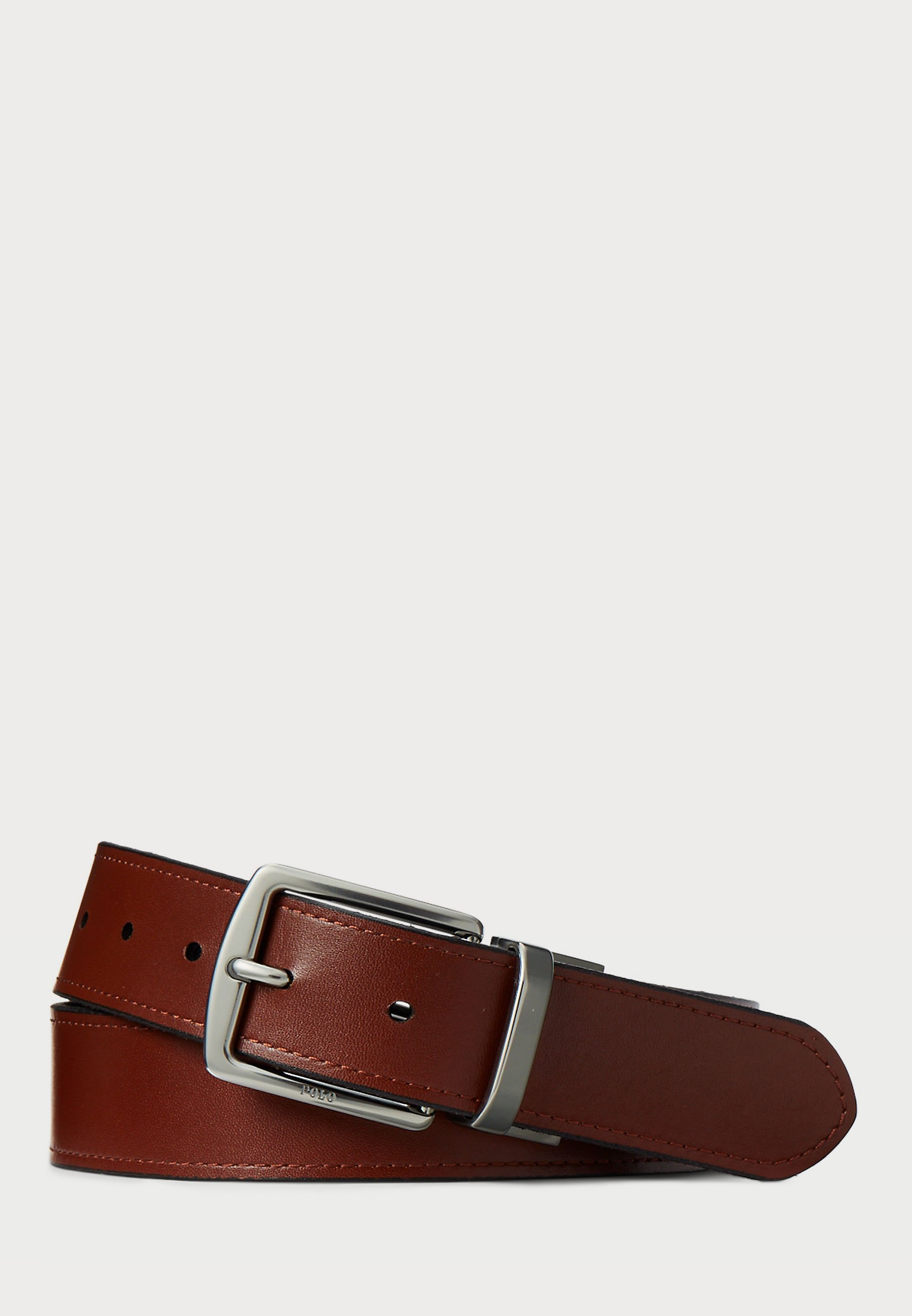 Polo Ralph Lauren Wendbarer Ledergürtel als Geschenkset - Businessgürtel - Schwarz/Sattelbraun