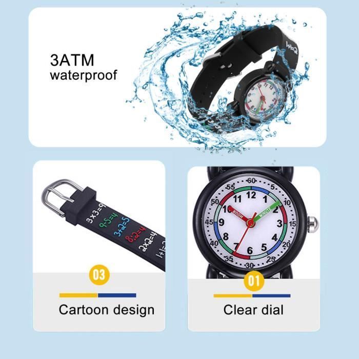 Children's Watch - JN - 3D Waterproof Watch - PVC Strap - Round Dial - Trendy Style