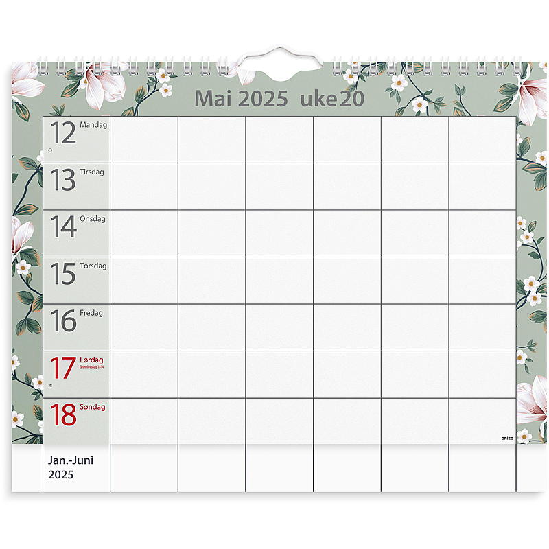Veggkalender for hjemmet
