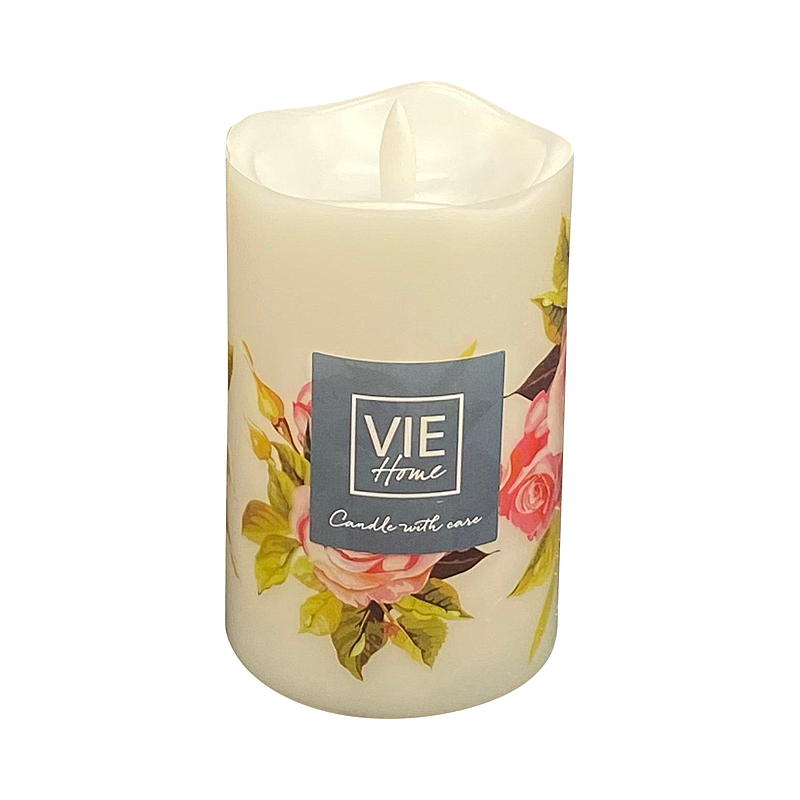 Vie Home Kublampa 12,5 cm med tryck LED-timer Rosa