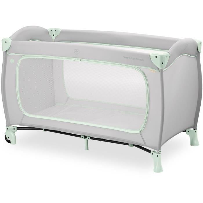 Cuna de viaje - HAUCK - SLEEP N PLAY GO PLUS - 60 x 120 cm - Desde el nacimiento - Plegable - Con ruedas - Color menta