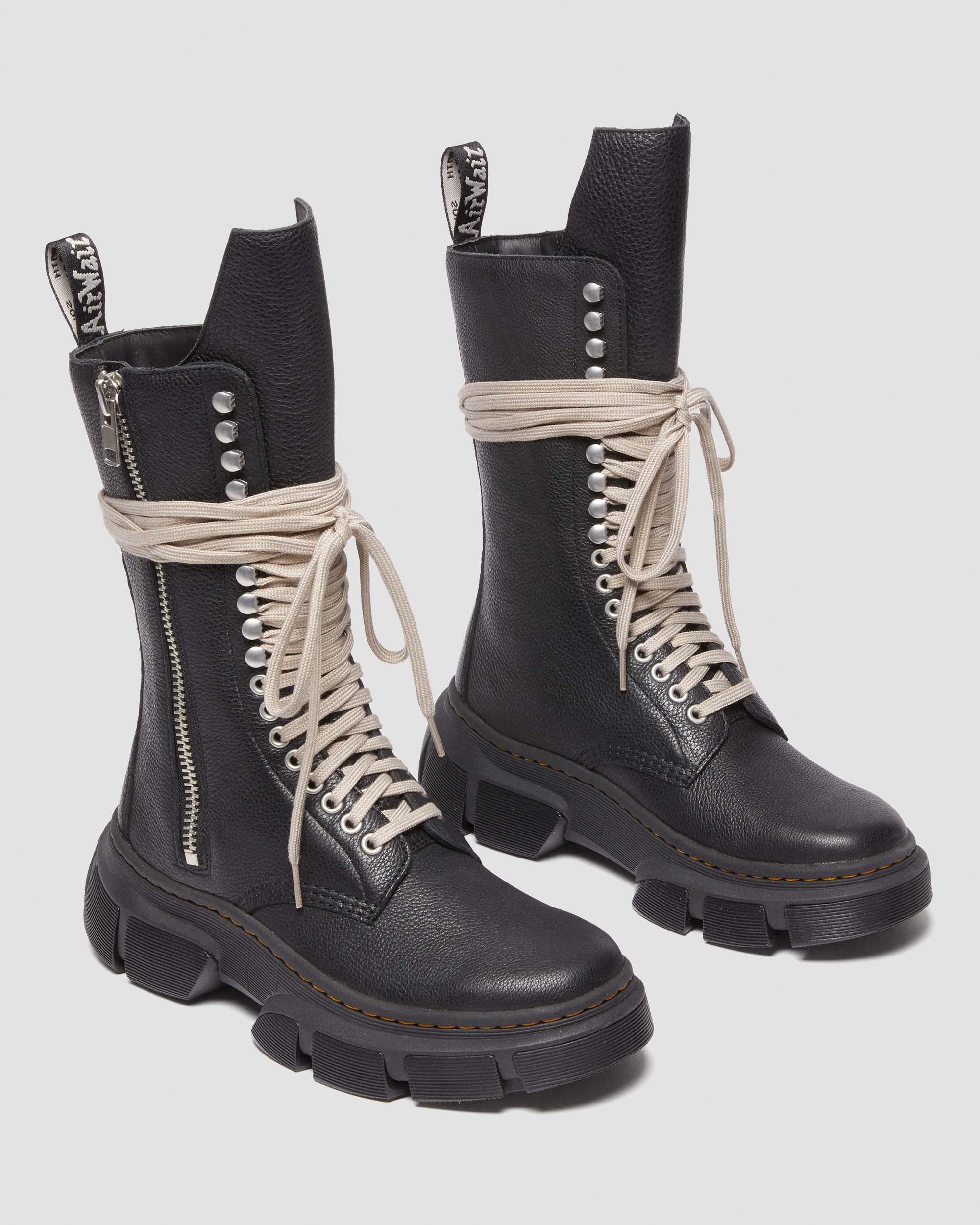 1918 Rick Owens DMXL Tall Leather Lace Up Boots