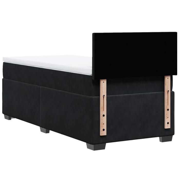 Struttura letto con materasso - Maison Exclusive - Nero - 80x200 cm - Velluto - Massimo relax