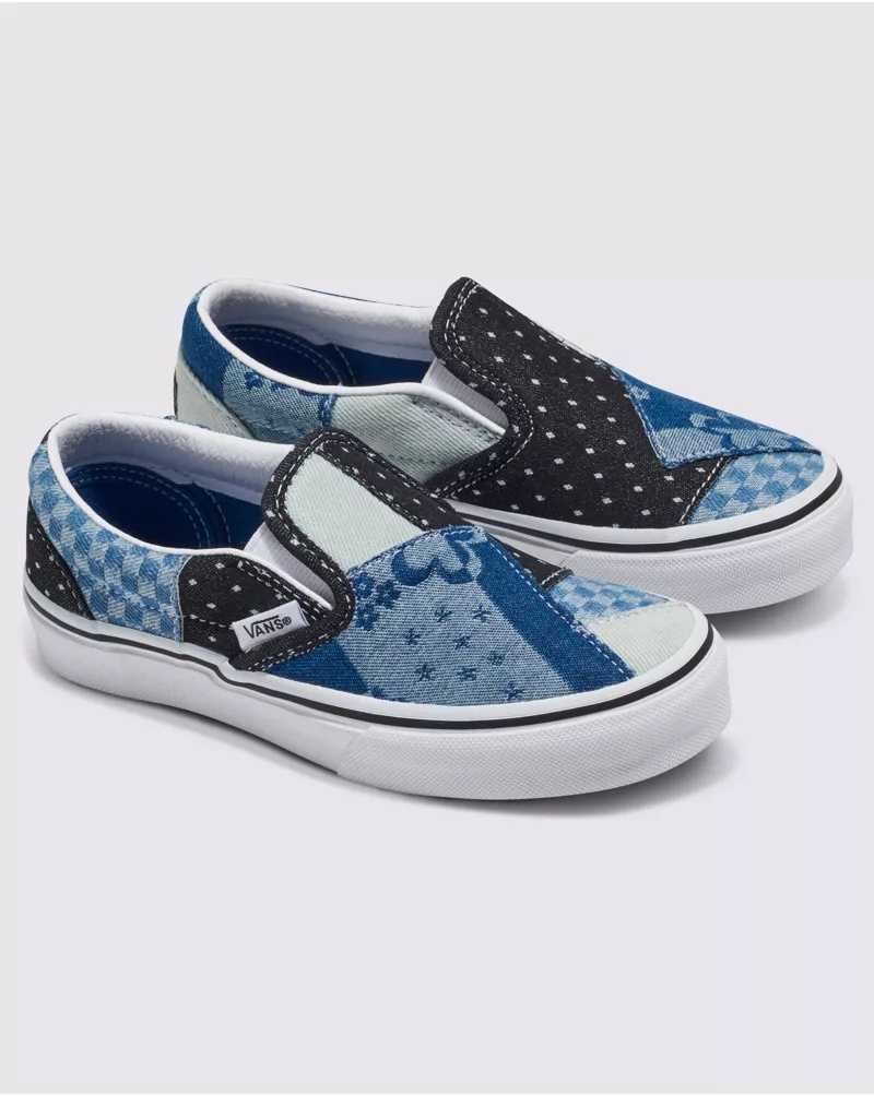 Kids Classic Slip-On Denim Patchwork Shoe