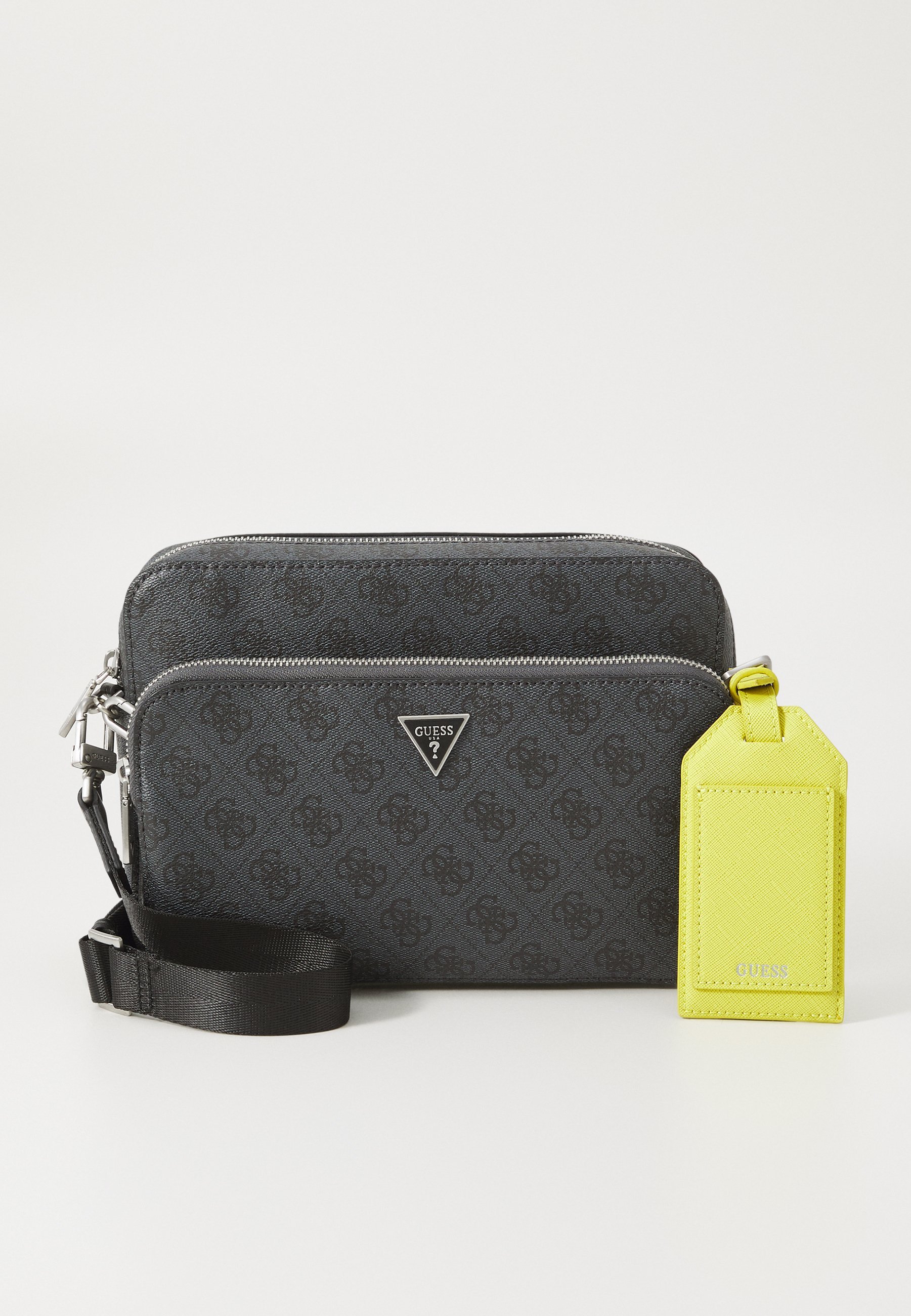 Guess MILANO DOUBLE CROSSBODY - Bolsa transversal - preto/lima