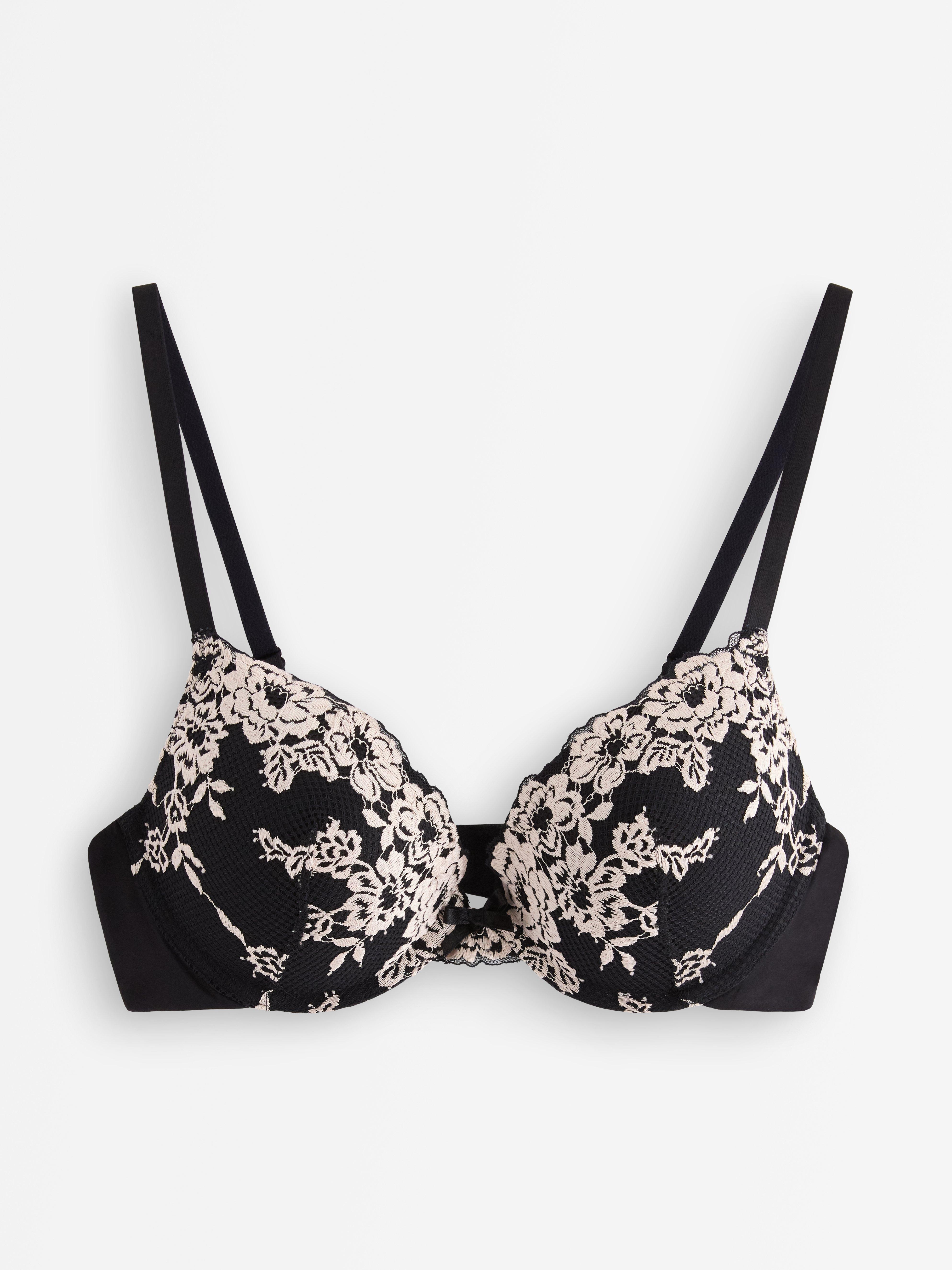 Podprsenka Malva push-up s krajkou černá