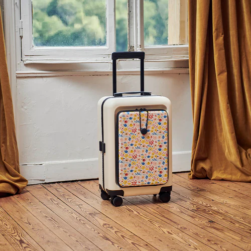 Cabaia JFK-Hartschalenkoffer mit vier Rollen, beigefarbene AMS-Tasche