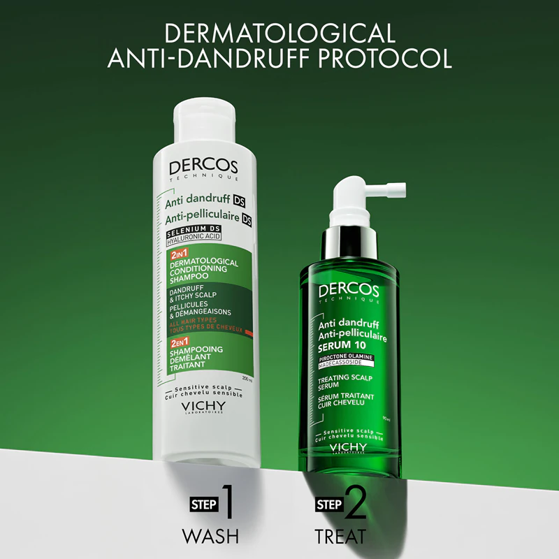 Shampoo e condicionador anticaspa 2 em 1 Vichy Dercos.