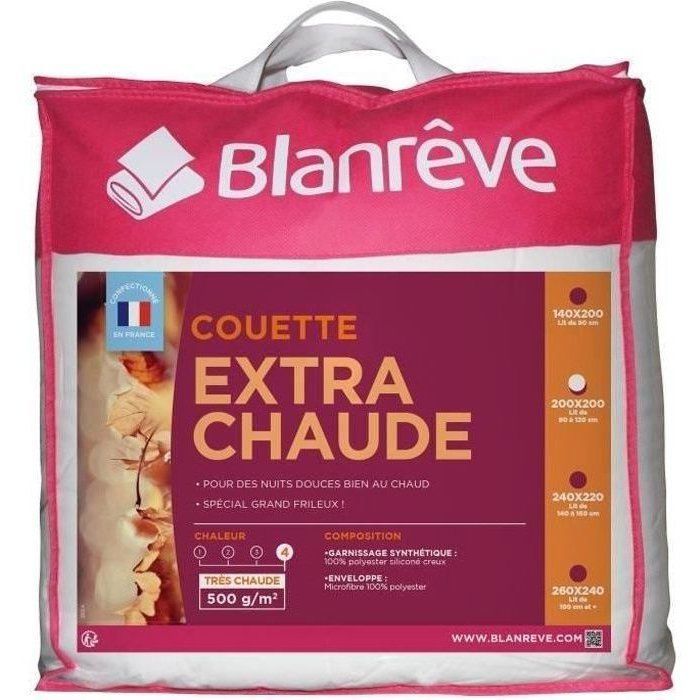 Edredón de microfibra extra cálido BLANREVE - 200 x 200 cm - Blanco