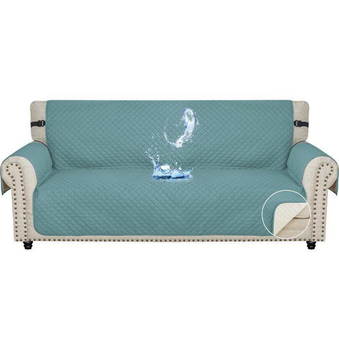 Ystyle Housse Canapé 3 Places, Impermeable Housse de Canapé avec Accoudoirs, Universelle Protege Canape, Bleu Clair