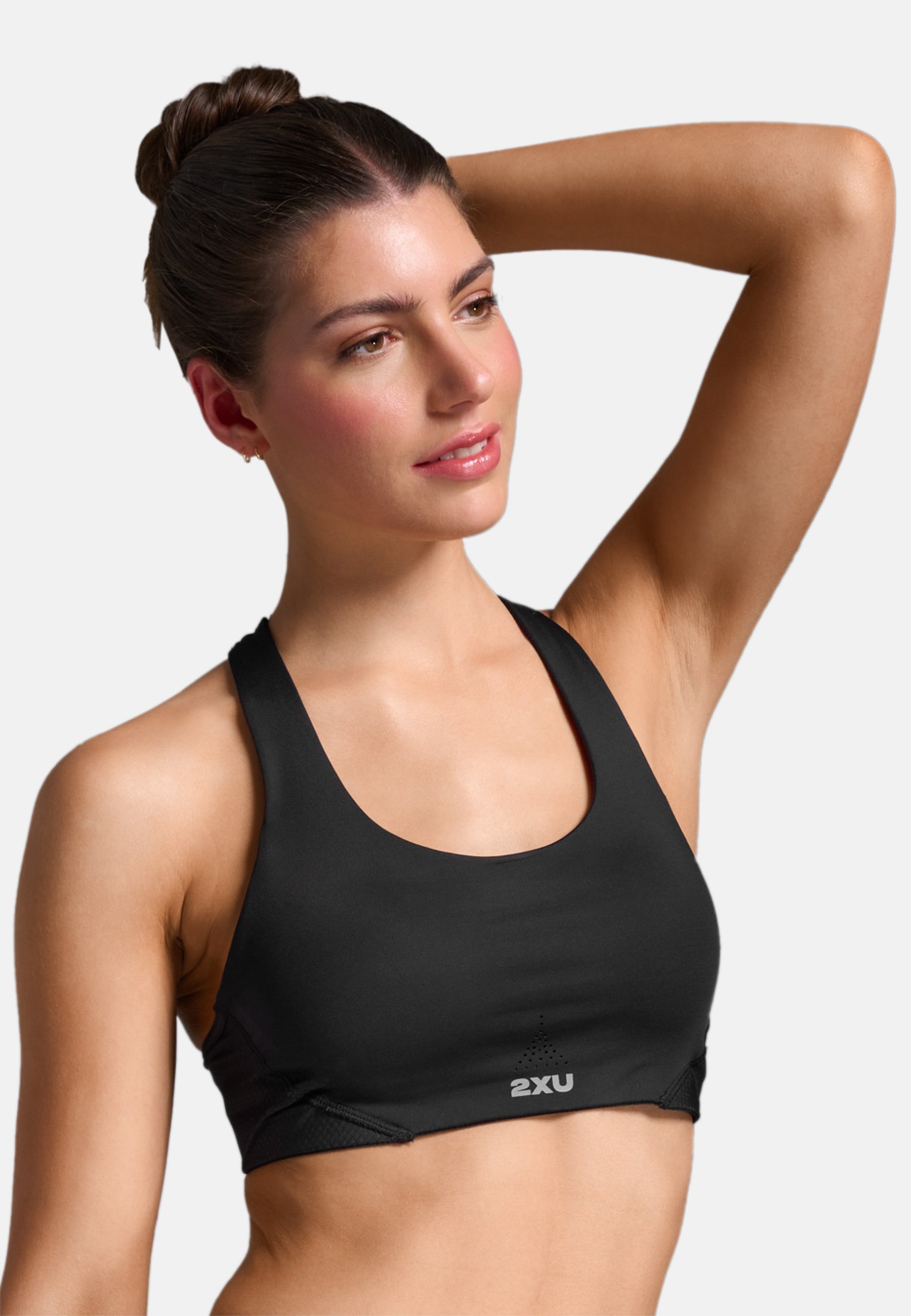 2XU AERO IMPACT - Reggiseno sportivo a supporto medio - nero argento riflettente
