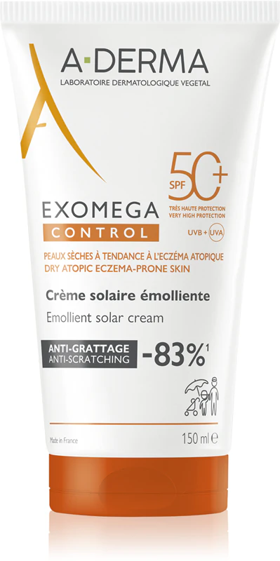 A-Derma Exomega Control Creme Emoliente Protetor Solar para o rosto e o corpo