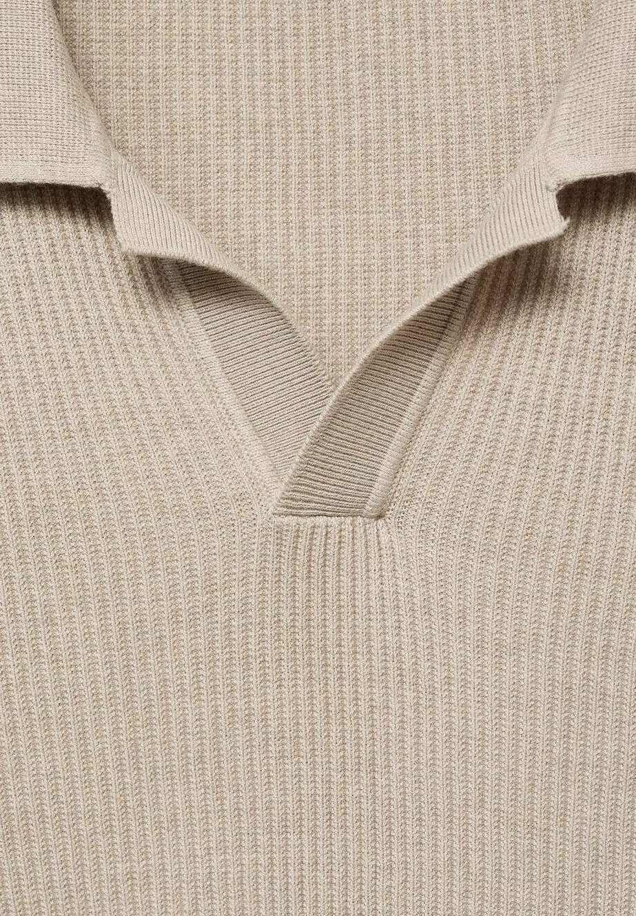 Mango majica z dolgimi rokavi - bež