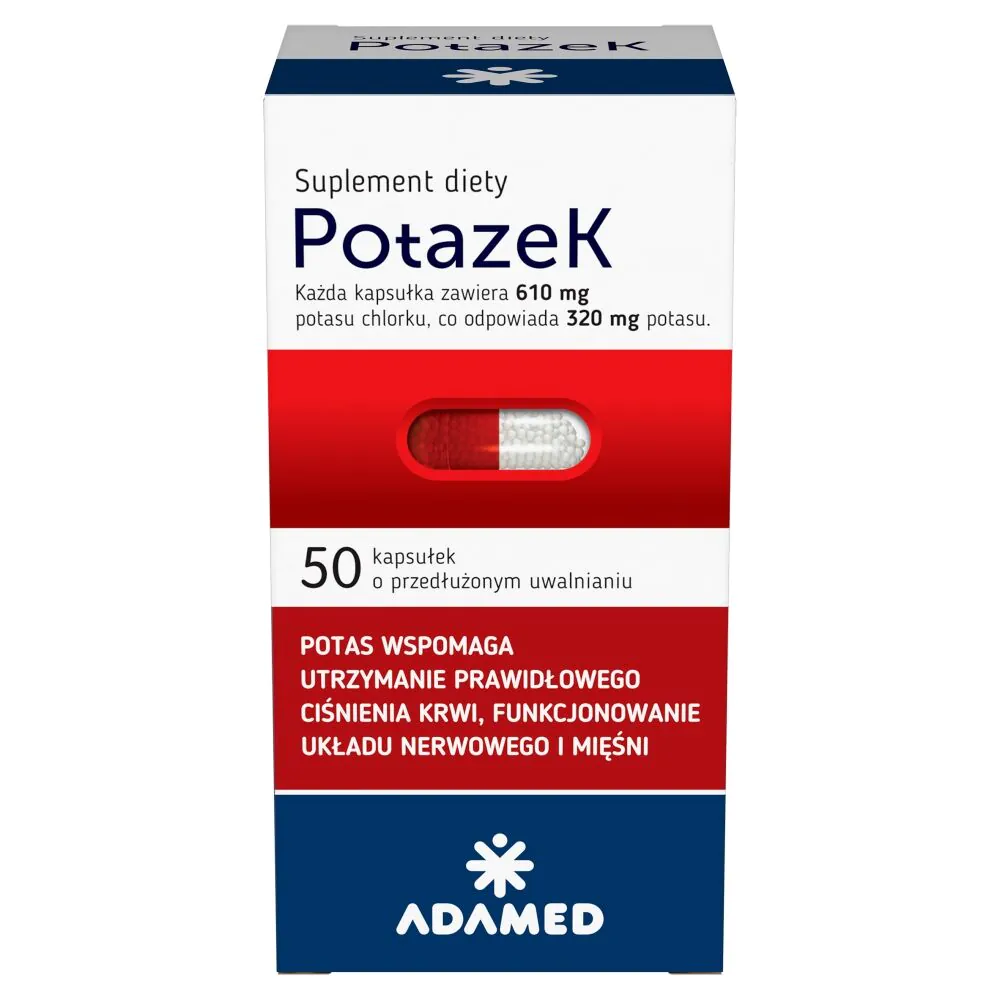 Potazek 610 mg Chlorku potasu 50 Kapsułek o przedłużonym uwalnianiu