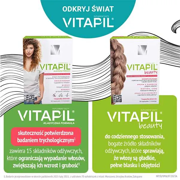 Vitapil Mama, Suplement diety na wypadające włosy dla kobiet po porodzie i w okresie laktacji, Kapsułki