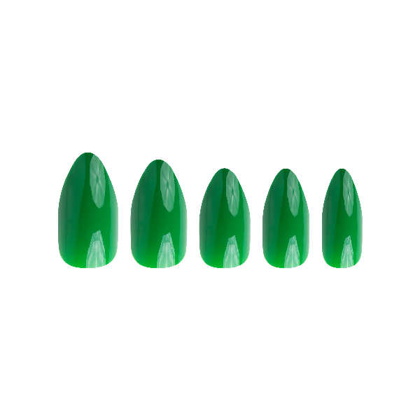 Uñas ovaladas Invogue Venom Green - Paquete de 24