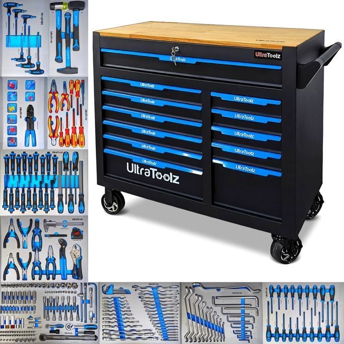 Workshop trolley - BARRACUDA TOOLS - Ultra Pro - 12 drawers - 259 tools - Black