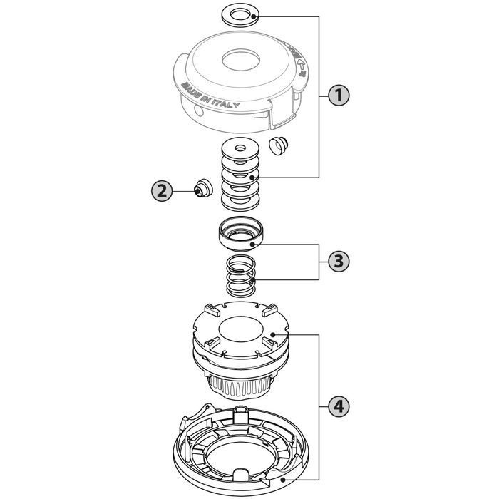 Tête nylon universelle EASYLOAD - Diamètre 109 mm - Chargement rapide pour 35cc, accepte jusqu'à 6,5 m de fil 2,0 mm