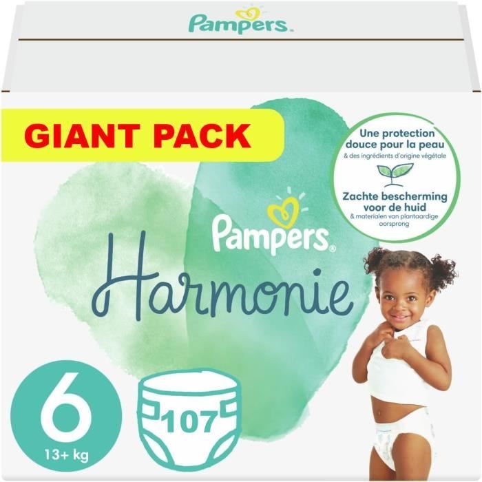 PAMPERS HARMONIE TALLA 6 107 PAÑALES (13-18 KG)