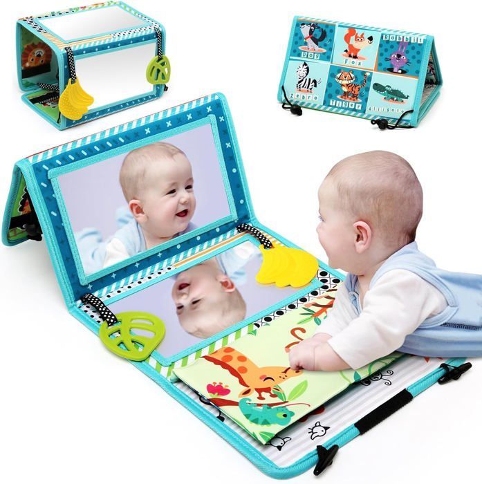 Baby Development Toy for 6 Months with Montessori Mirror, Black and White Sensory Toys - NONE - Gift for Newborns 0-12 Months