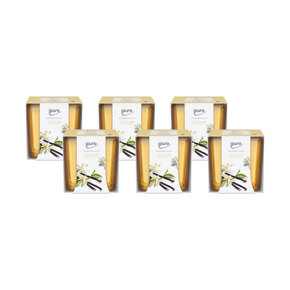 Duftkerze ESSENTIALS soft vanilla, 6er Set