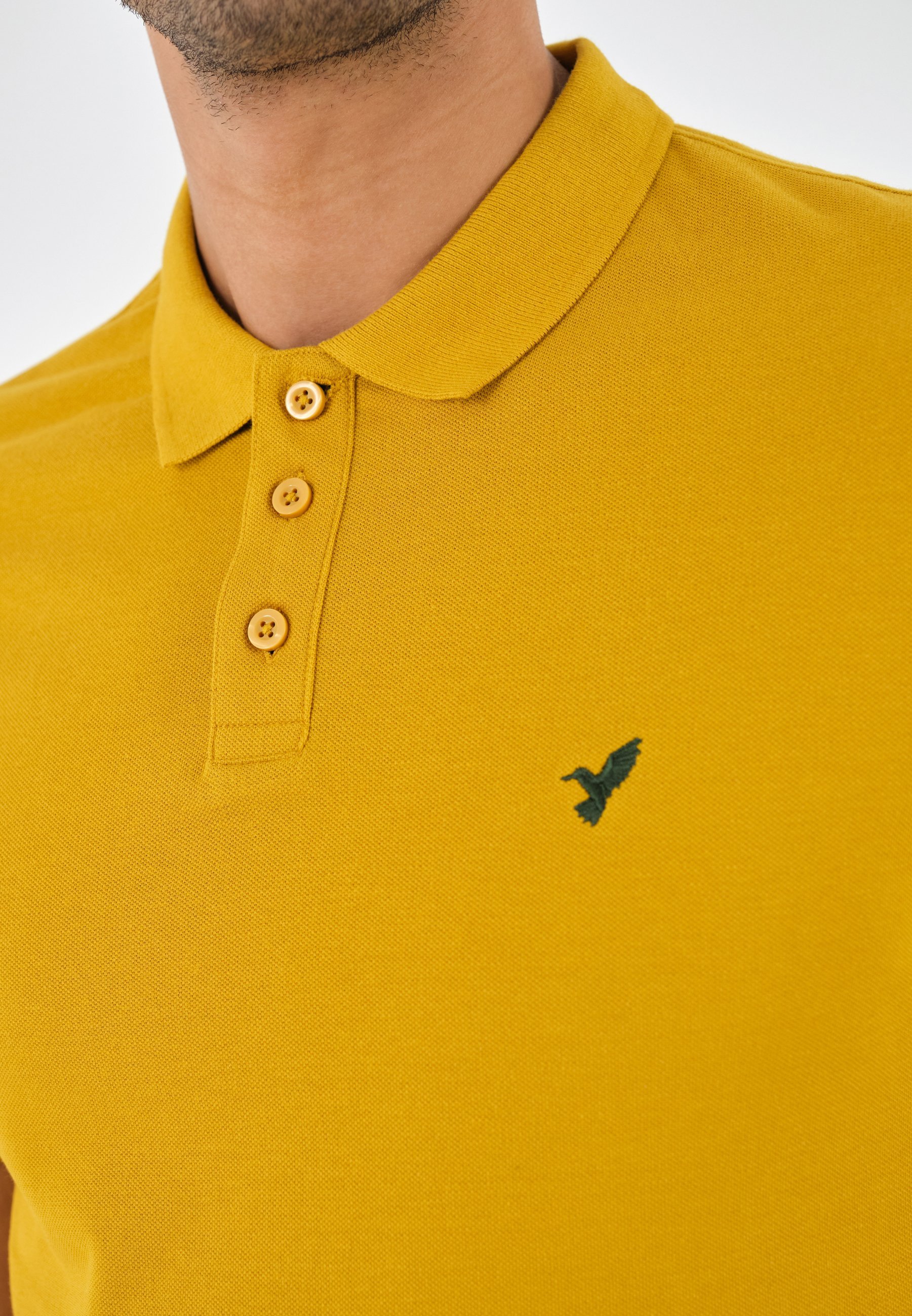 Pier One SLIM - Poloskjorte - sennepsgul
