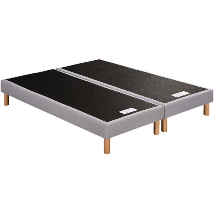 Base de cama de listones SIMMONS 90 x 190 - 4 patas de madera - Estructura de madera maciza - Listones de madera fijos de 98 mm de ancho -