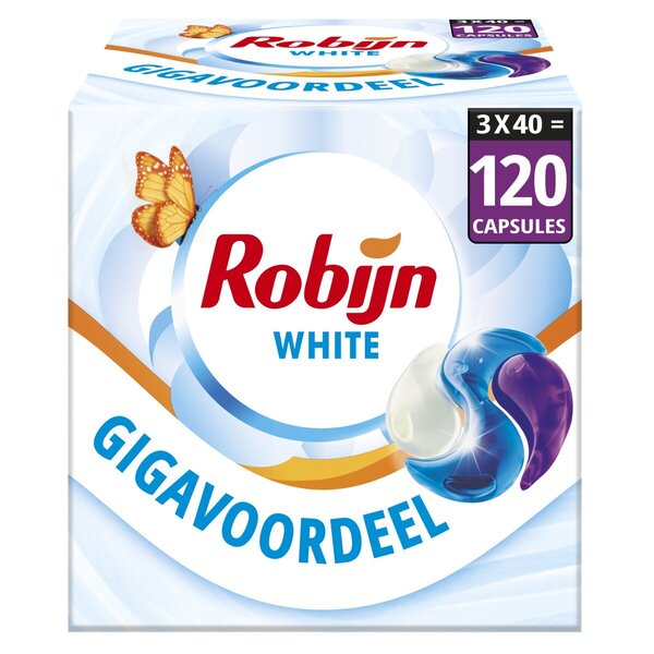 Bouchons de lessive Robijn Blanc éclatant<br>120 pièces